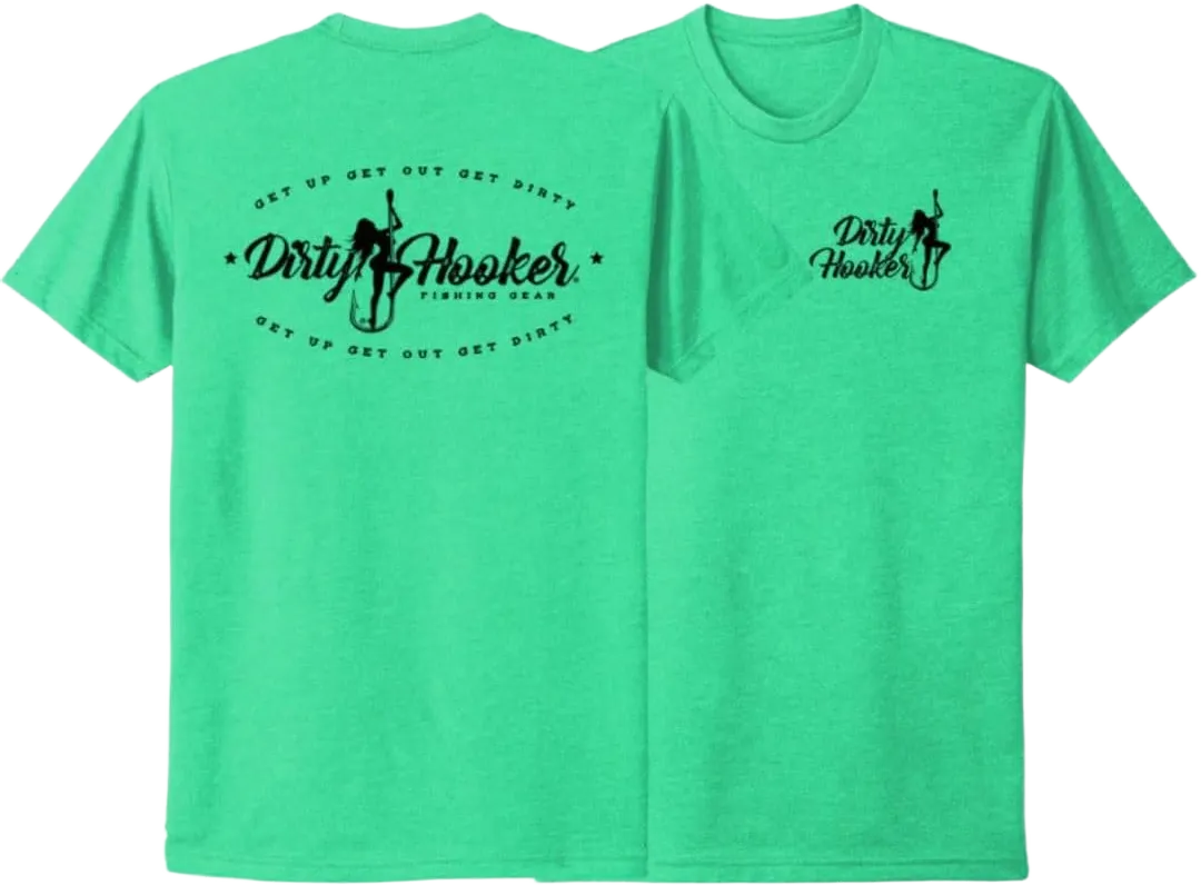 Dirty Hooker - Fishing Shirts for Men and Women - Short Sleeve T-Shirts for Men and Women – Cotton and Pink T-Shirts Large Apple Green