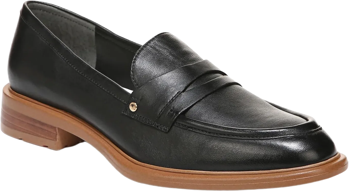 Franco Sarto Women's Edith Loafer Black Leather 12 Wide