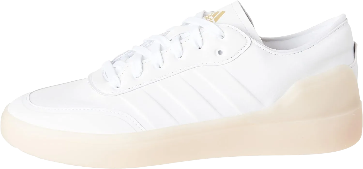 adidas Women's Court Revival Sneakers Tennis Shoe 11 White/White/Gold Metallic