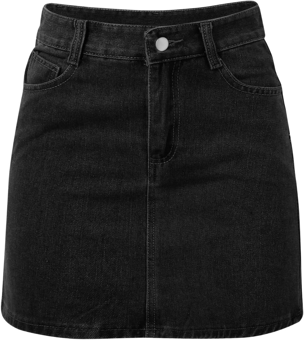 Skirts for Women Denim Mini Cargo Skirt Mid Rise Soft Button Up Bodycon Y2K Trendy Casual Jean Skirt Shorts Slim Fit XX-Large Col01-black