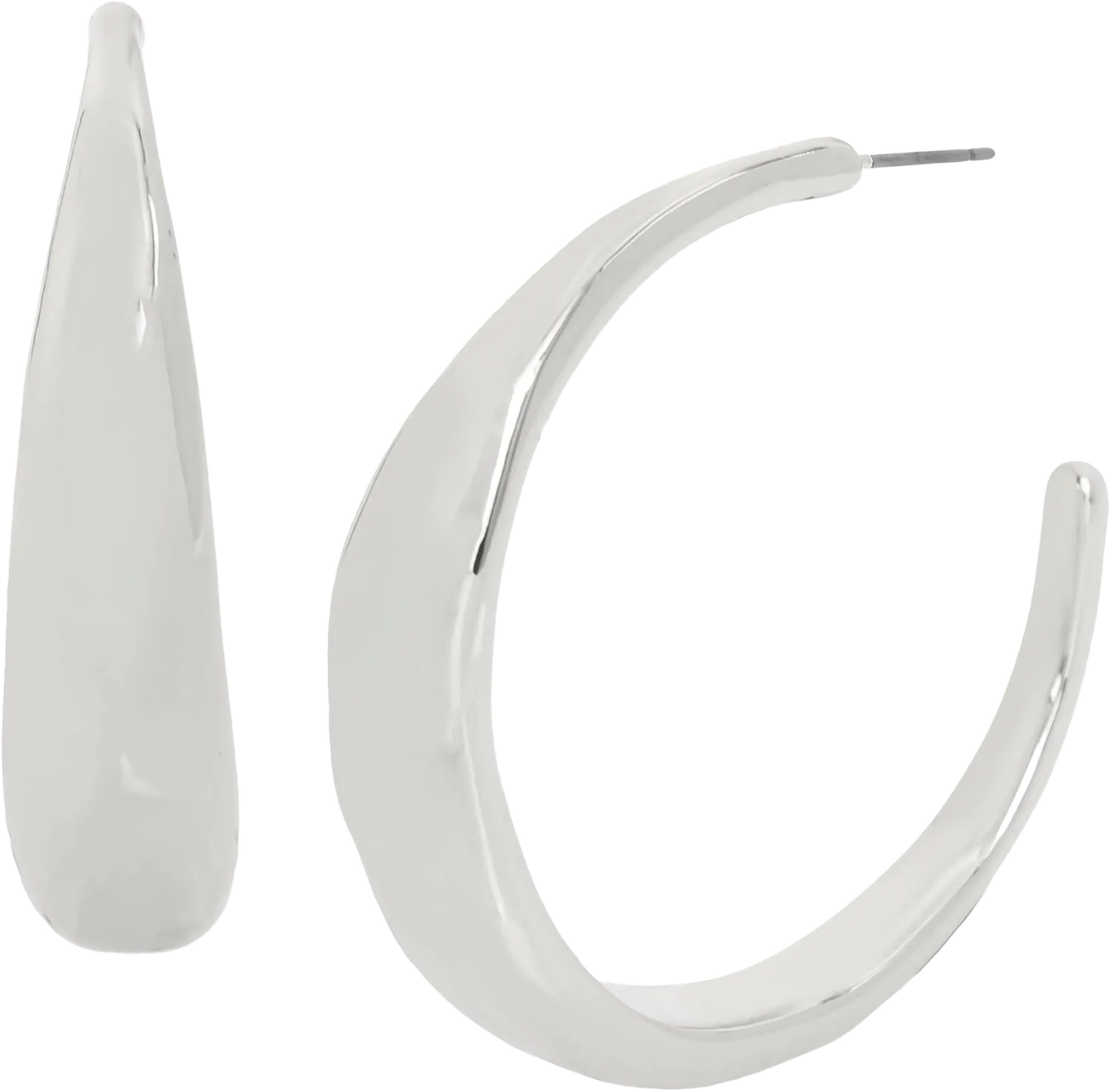 Robert Lee Morris Soho Womens Sculpted Stud Earrings One Size Silver Hoop