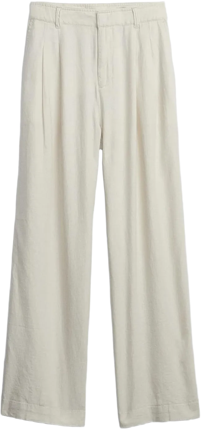 GAP Women's High Rise Linen Wide Leg Pant 8 Petite Chino