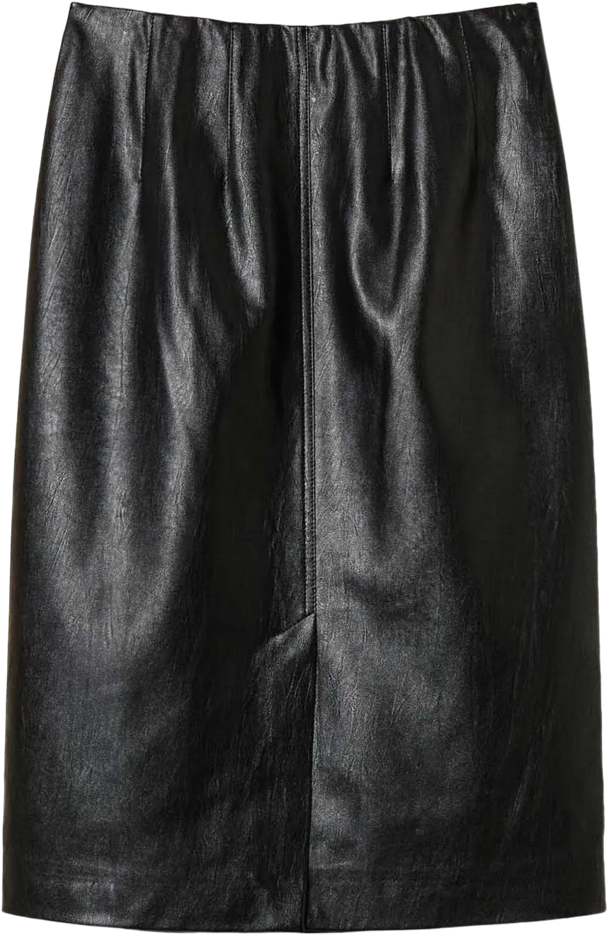 faux-leather skirt