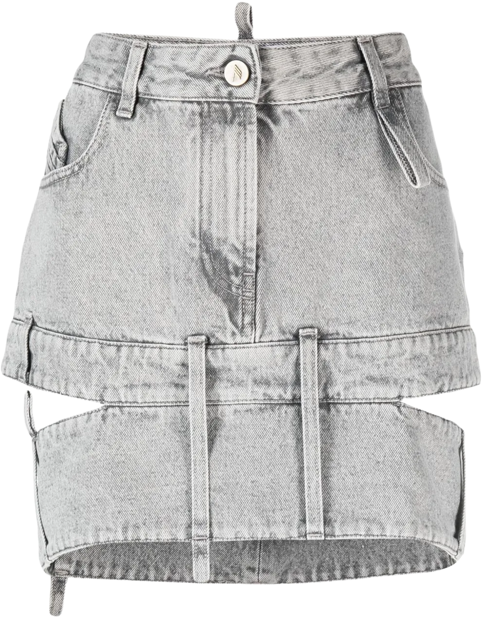 cut-out denim mini skirt 