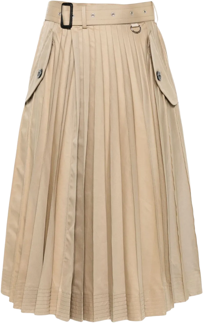 plissé midi skirt