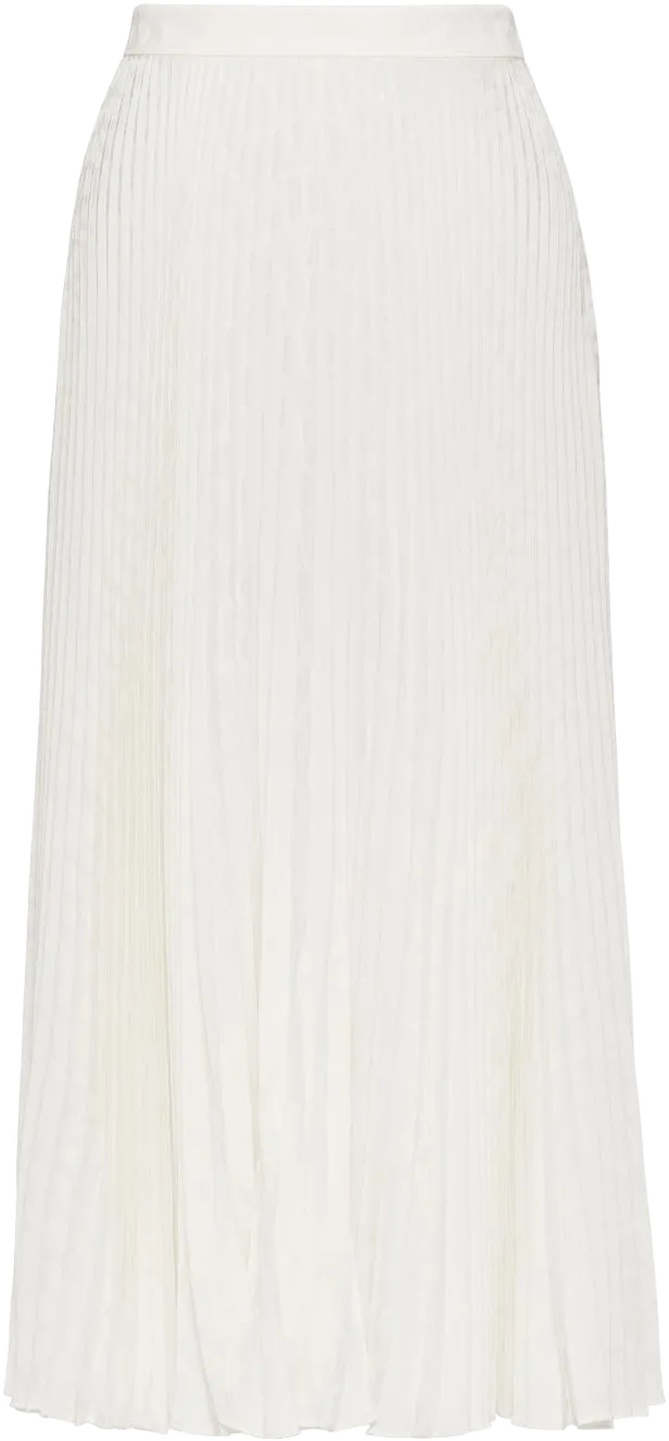 pleated midi skirt
