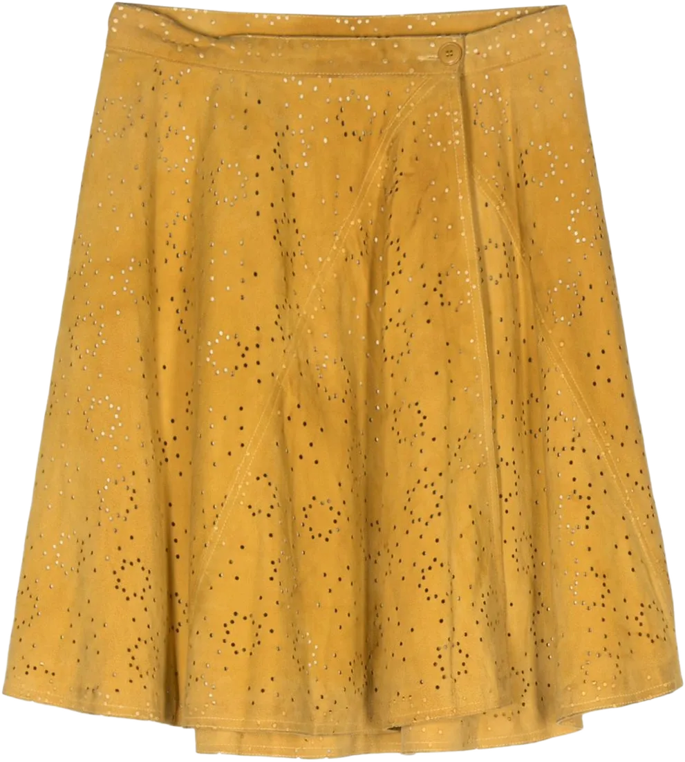 1980s suede wrap skirt