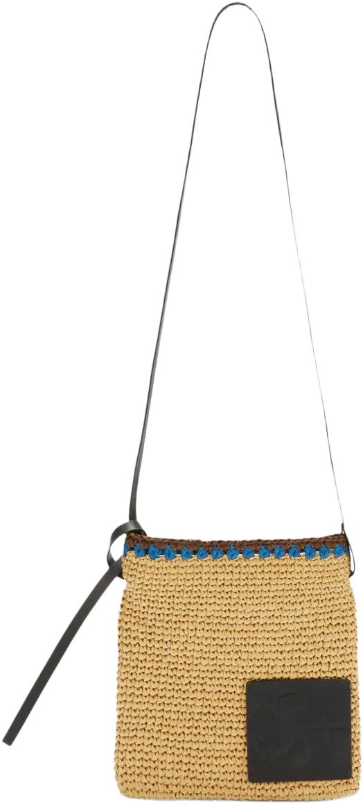 interwoven raffia crossbody bag