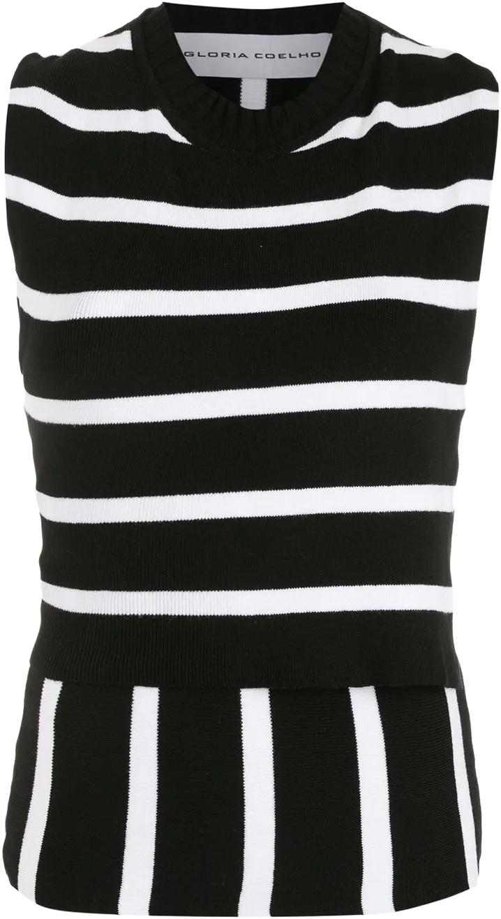 striped sleeveless top