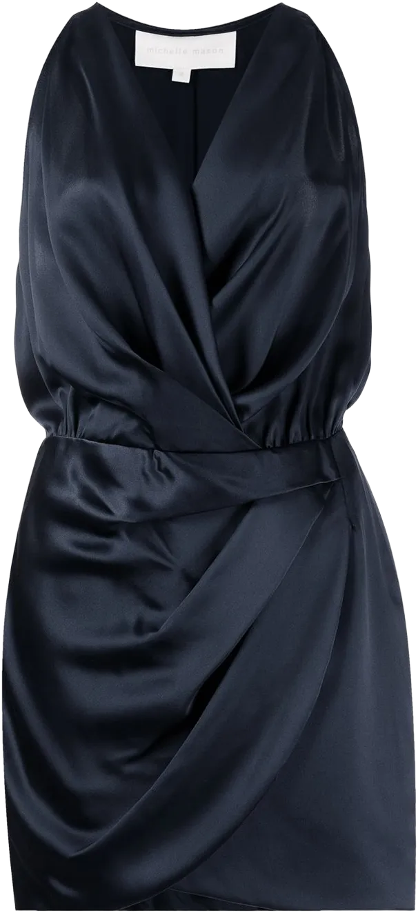 halter silk mini dress