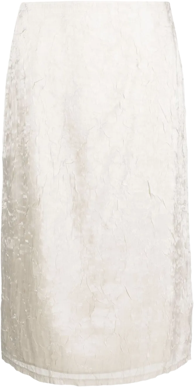 crushed-velvet midi skirt
