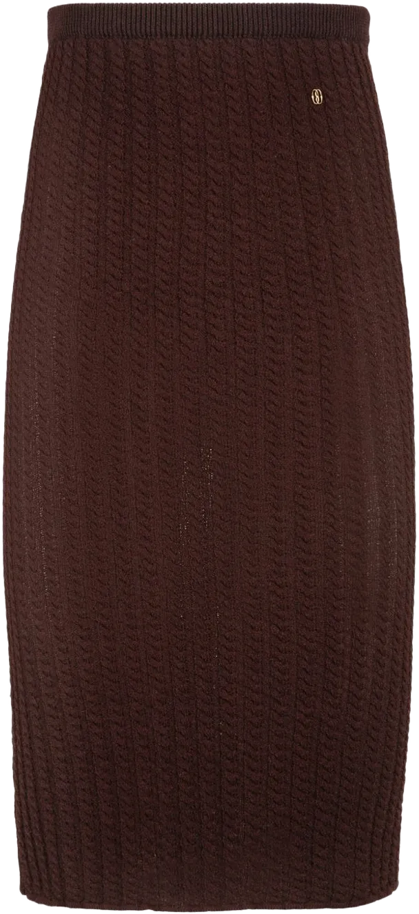 cable-knit midi skirt