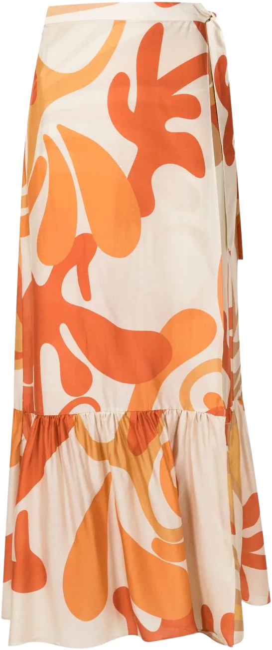 high-waisted wrap skirt