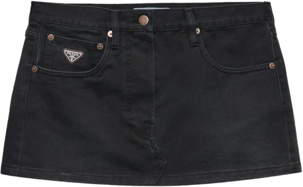 low-rise denim mini-skirt