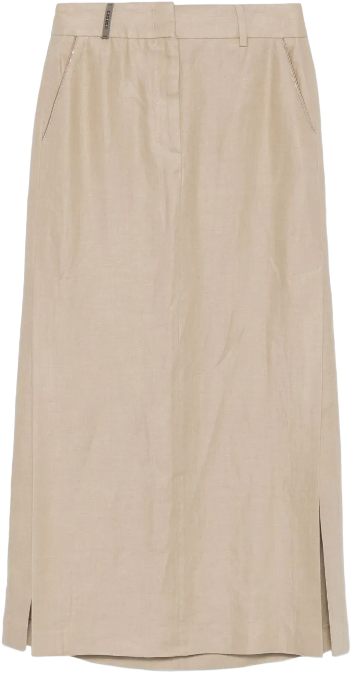 bead-embellished midi skirt