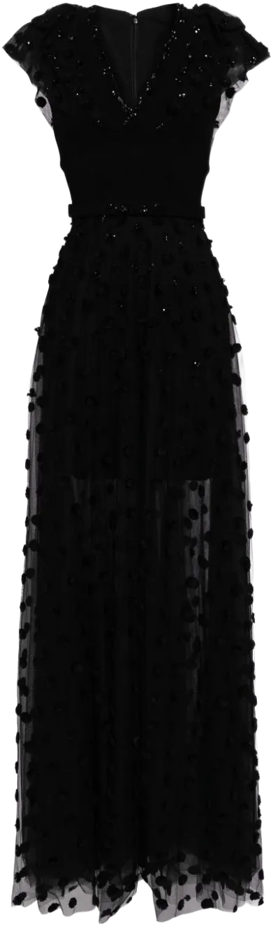 beaded tulle gown