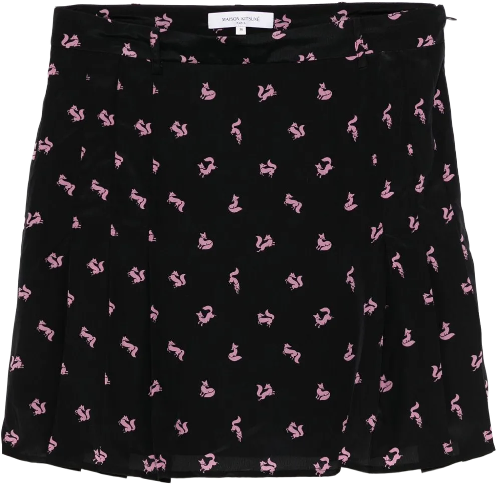 pleated mini skirt