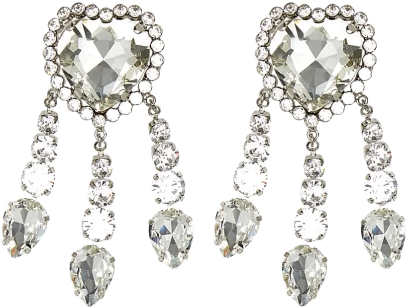 heart crystal-embellished earrings