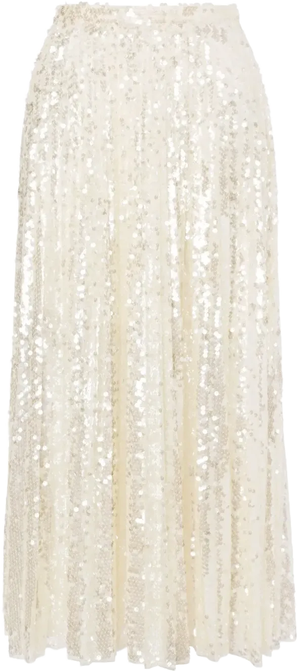 sequin-embellished midi skirt