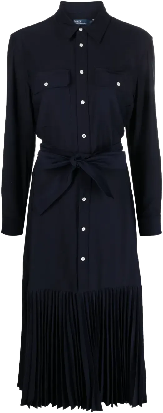 belted midi shirtdress