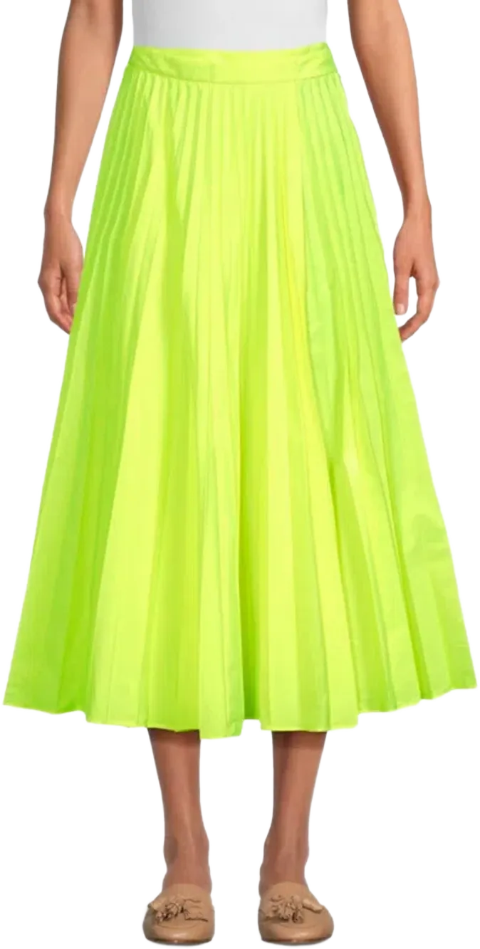 Women's Accordion Pleated Wrap Midi Skirt In Giallo Yellow