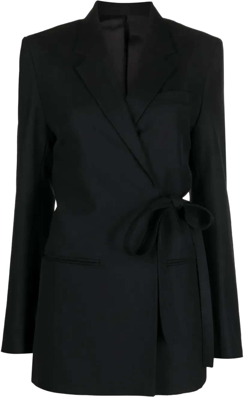 double-breasted wrap blazer