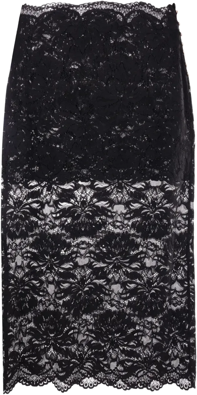 floral-lace sheer skirt 