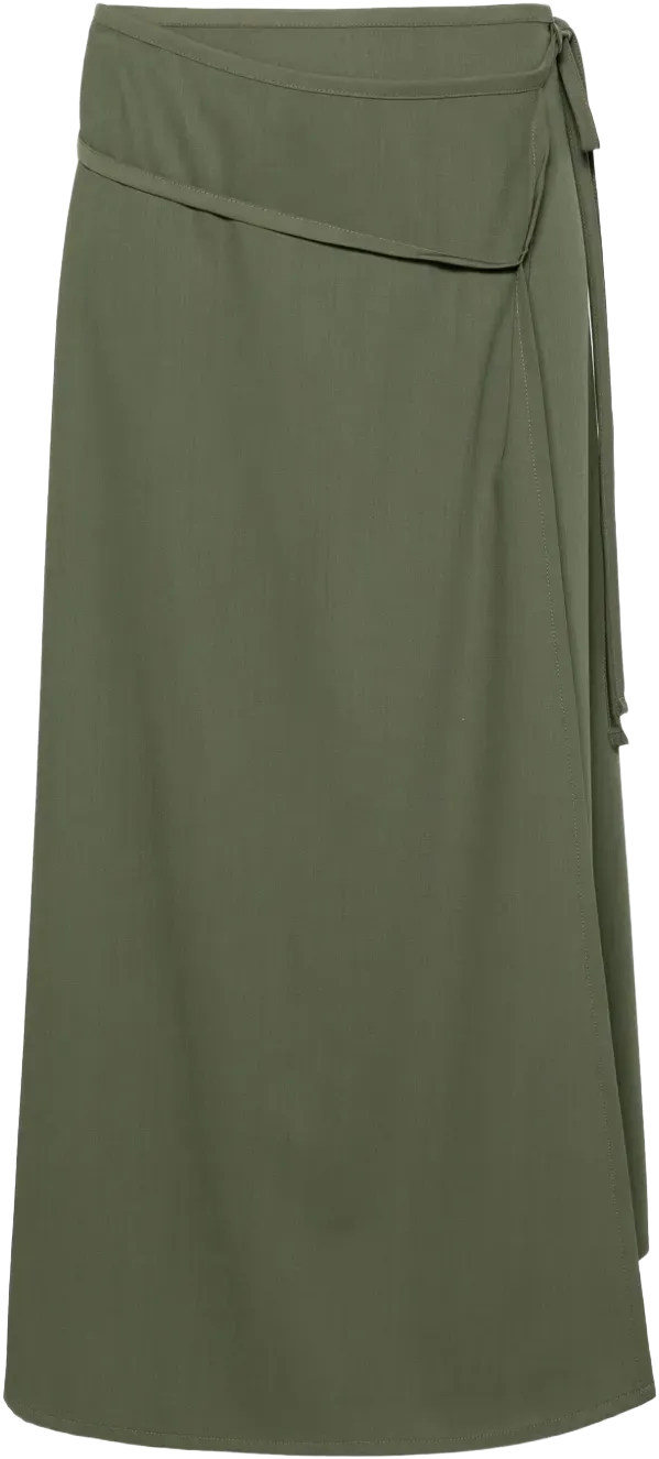 tied wrap midi skirt
