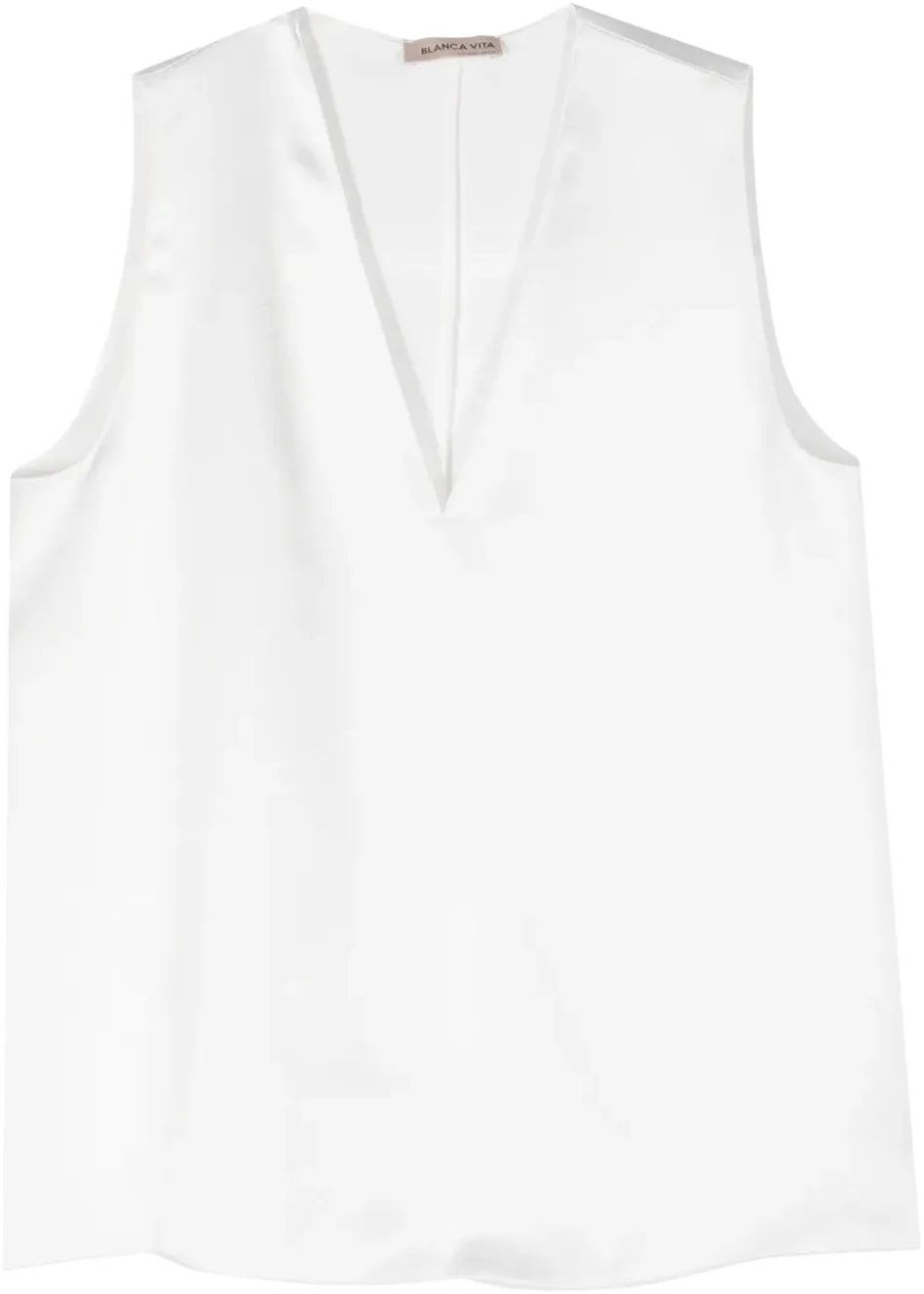 Tropeche sleeveless satin blouse