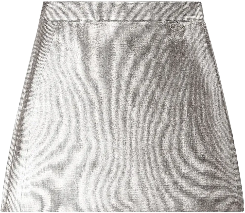 M-Isi metallic cotton mini skirt