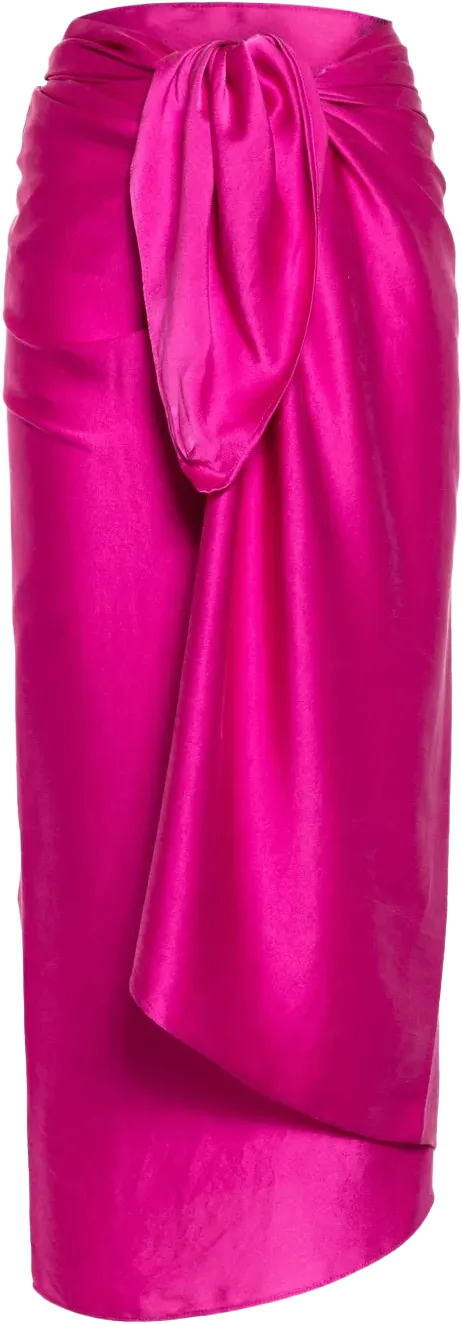 self-tie silk wrap skirt 