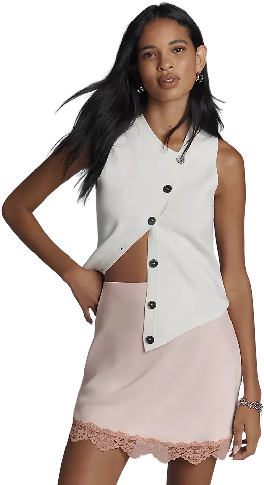 The Tilda Mini Slip Skirt: Lace Trim Edition