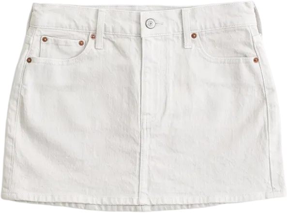 Mid Rise Denim Mini Skirt