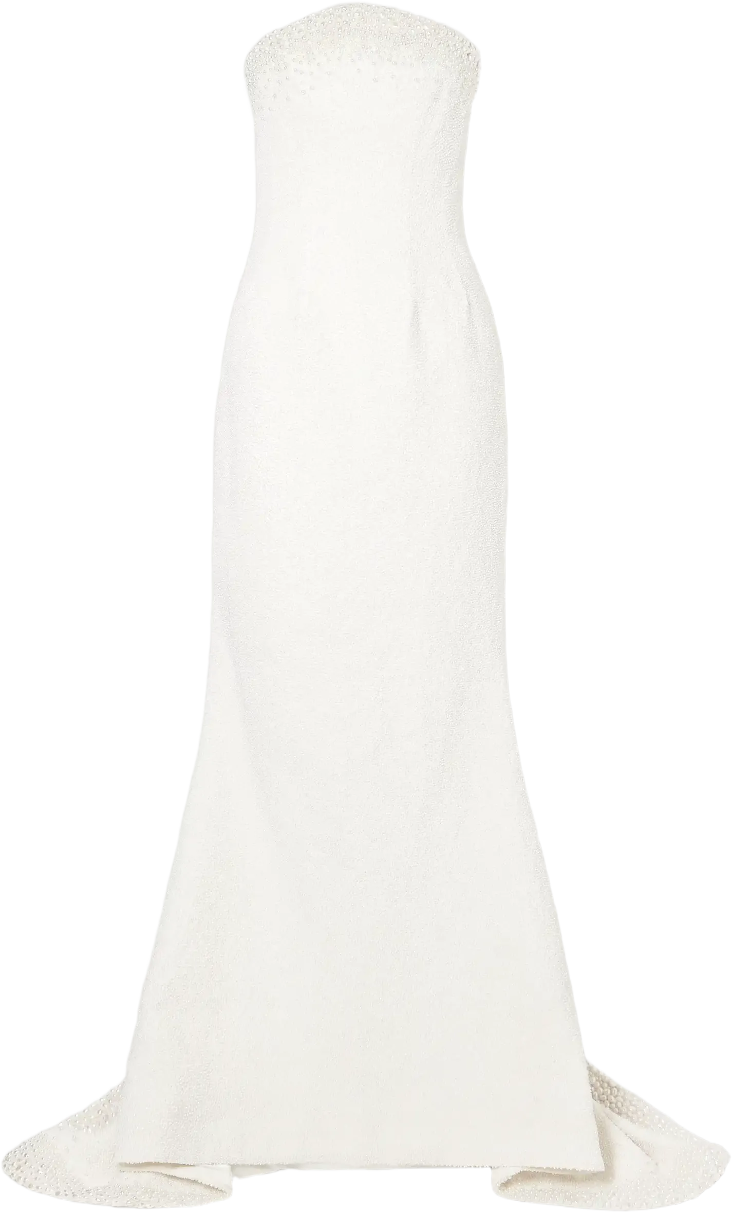 Olympia strapless faux pearl-embellished tulle gown