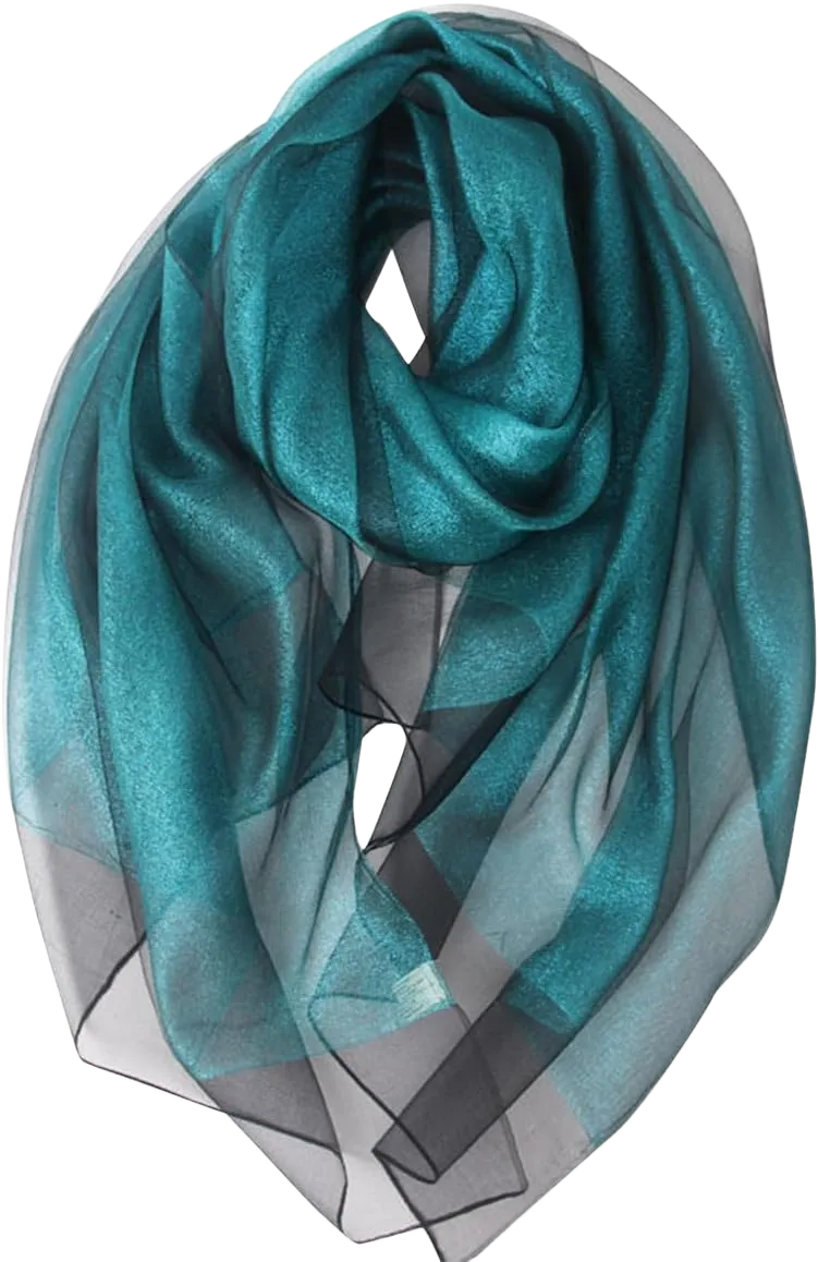 Organza Silk Scarf Women Sparkling Shawls And Wraps For Evening Dress Lightweight Sheer Stole Bridal Wedding Party Dark Green