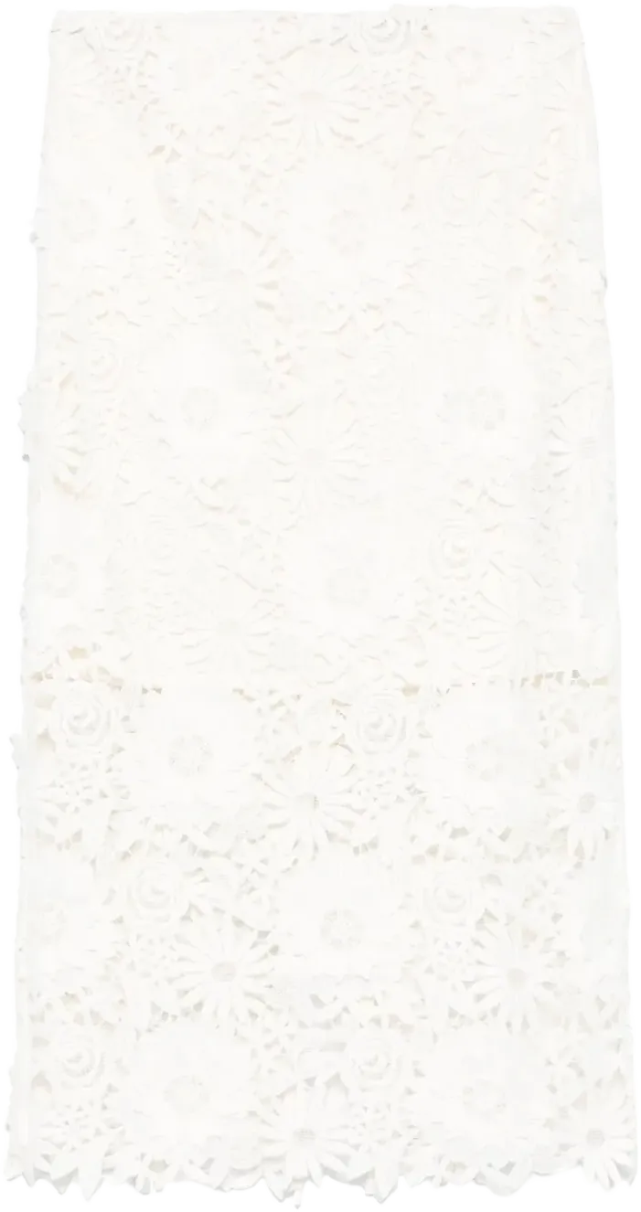 3D lace pencil skirt