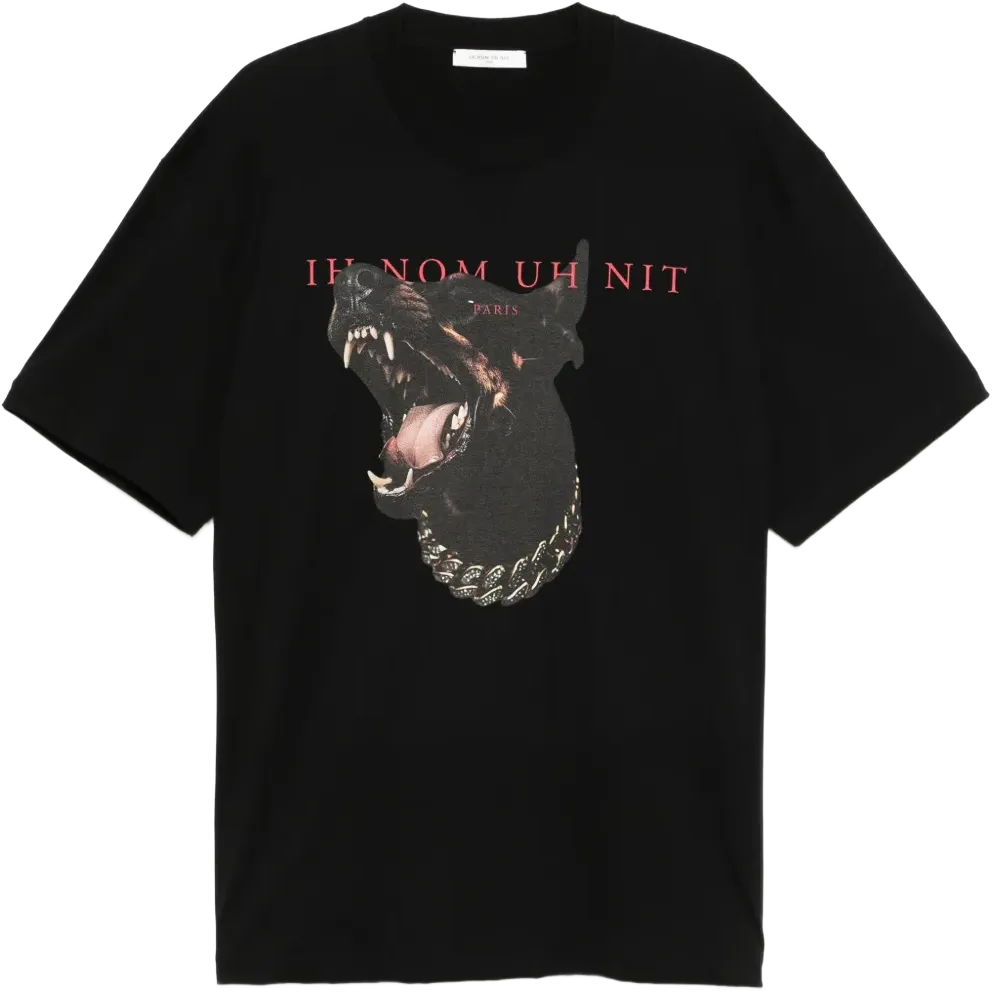 dog-print T-shirt