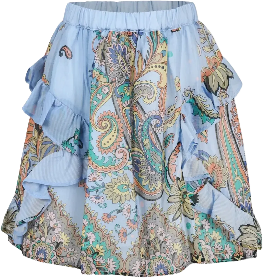 ruffled paisley-print skirt 