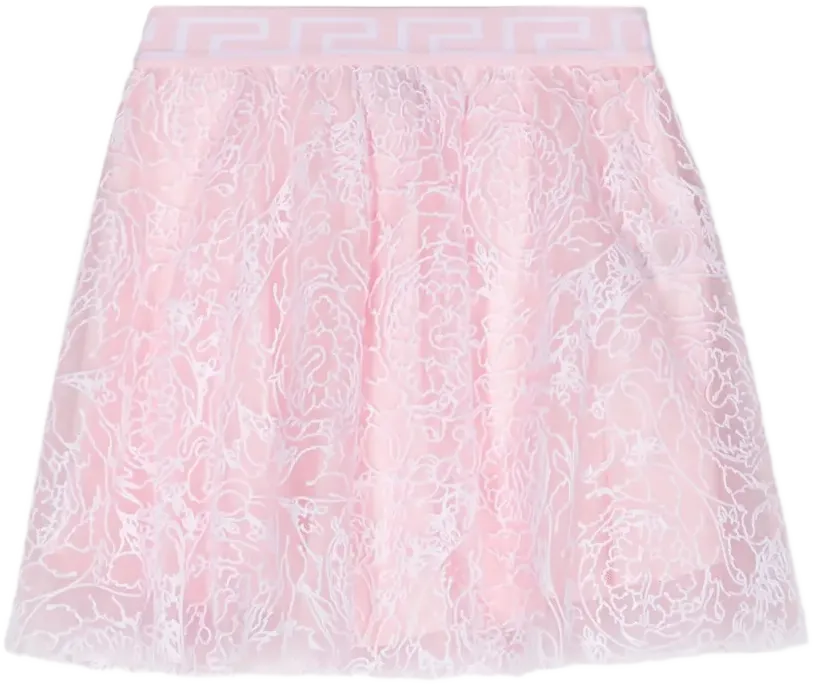 Barocco Flocked tulle skirt