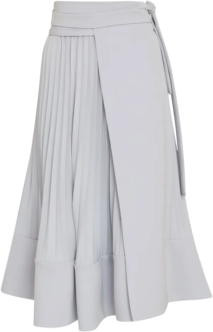 pleated midi skirt