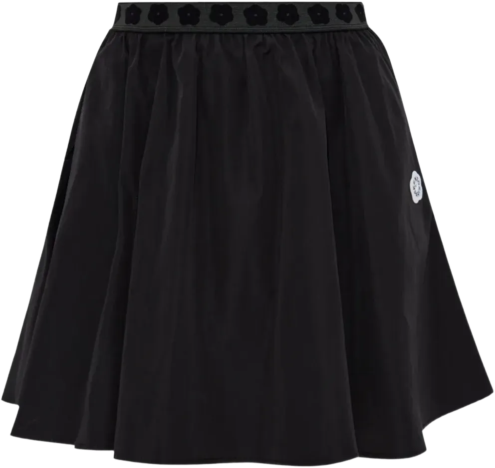 floral-appliqué maxi skirt