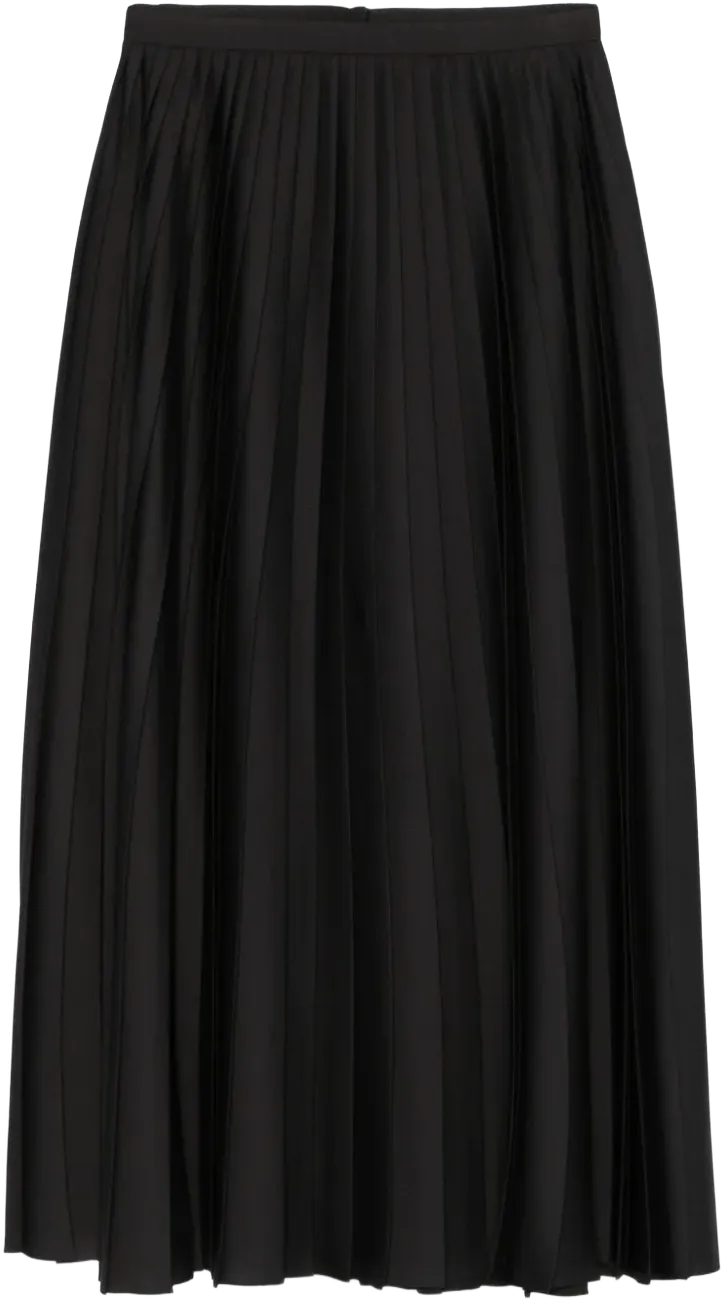 pleated midi skirt