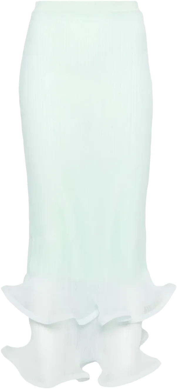 floral-embroidered tiered skirt