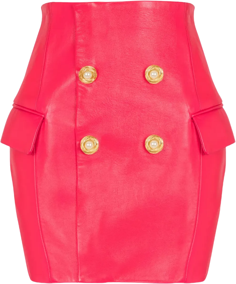 lambskin mini skirt