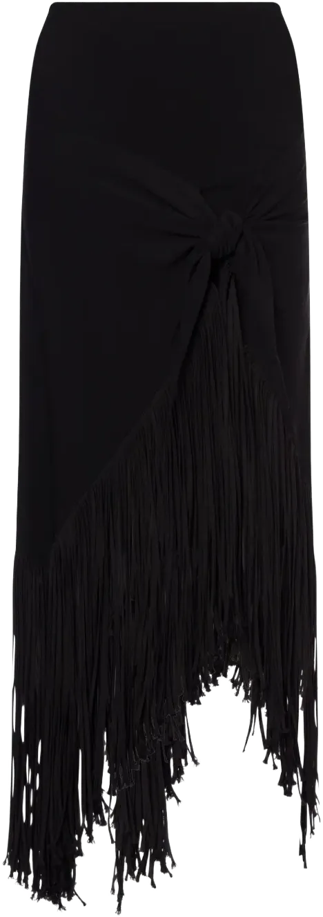 fringed maxi skirt