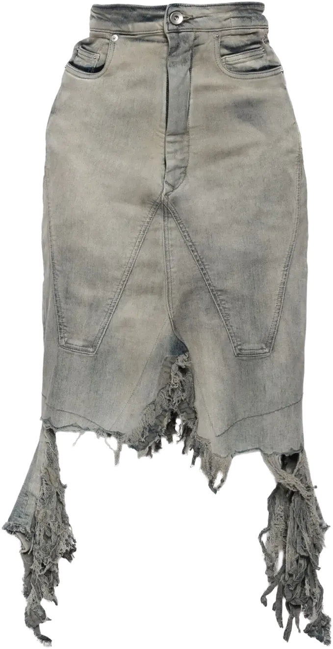 distressed denim skirt