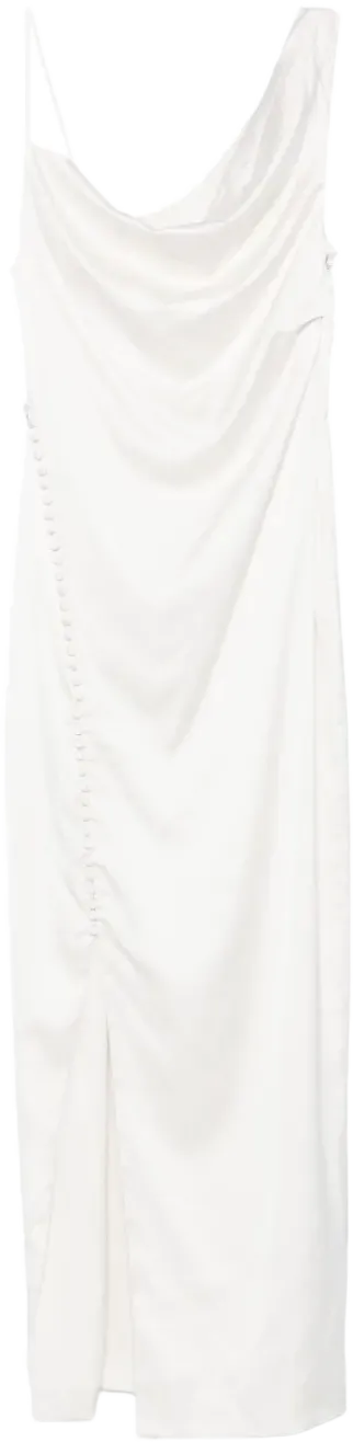 draped satin dress