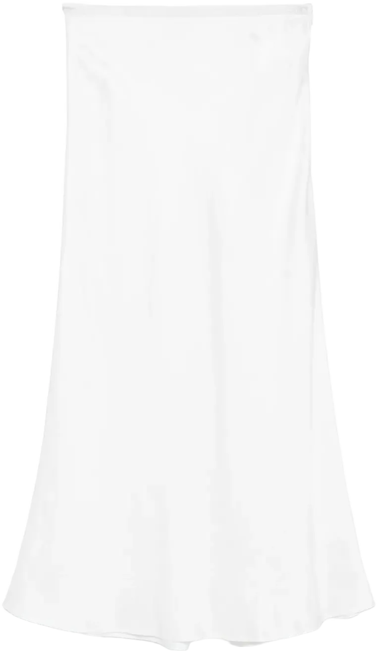 satin-effect midi skirt