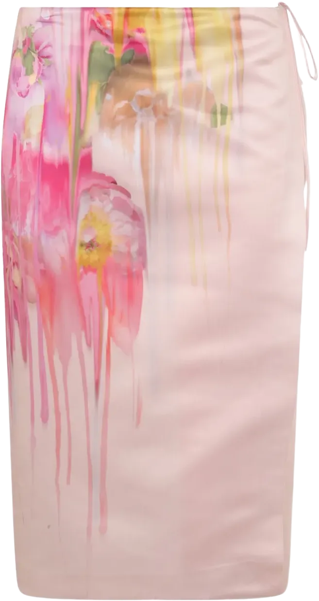 satin-finish midi skirt
