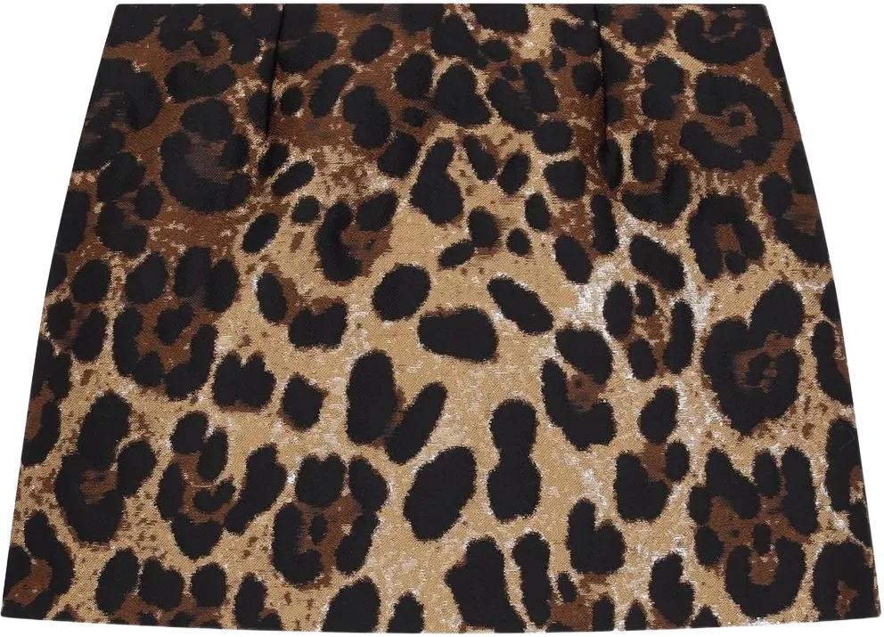 leopard-print jacquard miniskirt